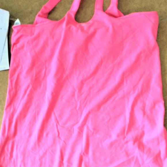 NWT Adidas Active tank top M L XL Women hot pink bra Lined X27713 Cross Straps - Picture 4 of 4